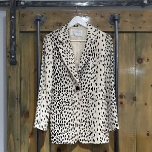 Leopard Print Women's Jacket Blazer Mobwife Career Office Statement Animal Exec